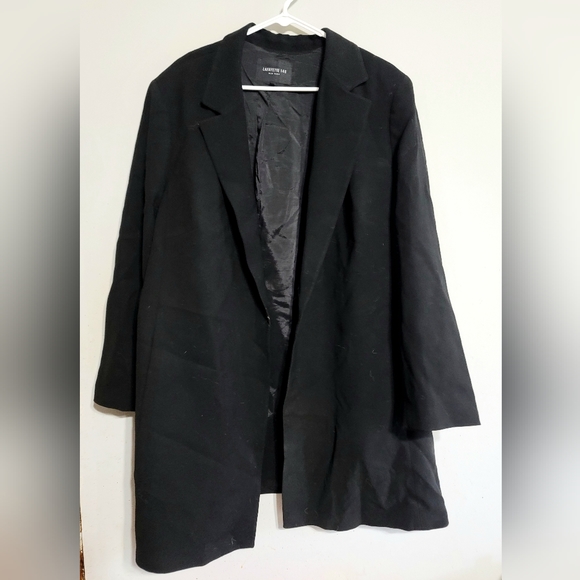 Lafayette 148 New York Jackets & Blazers - Lafayette‎ 148 Black Trench Coat Size 3X Jacket Pockets Open Blazer